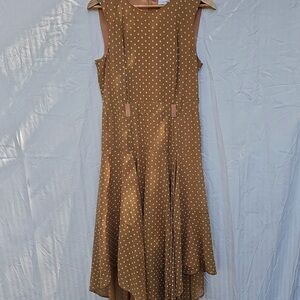 Calvin Klein Womens Brown Sleeveless Maxi Dress Textured Skirt Size 8